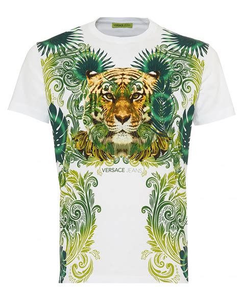 versace jeans t shirt tiger|versace jeans couture white shirt.